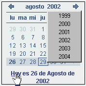 Menú de selección de años