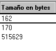 Función de tamaño de los archivos para columnas
